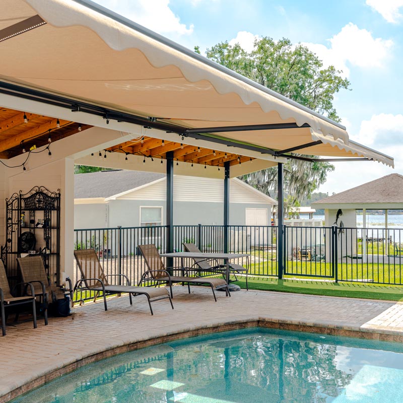 awning over pool
