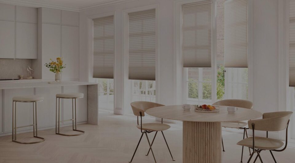 India Silk Kitchen transformation with Duette cellular shades in College Station.