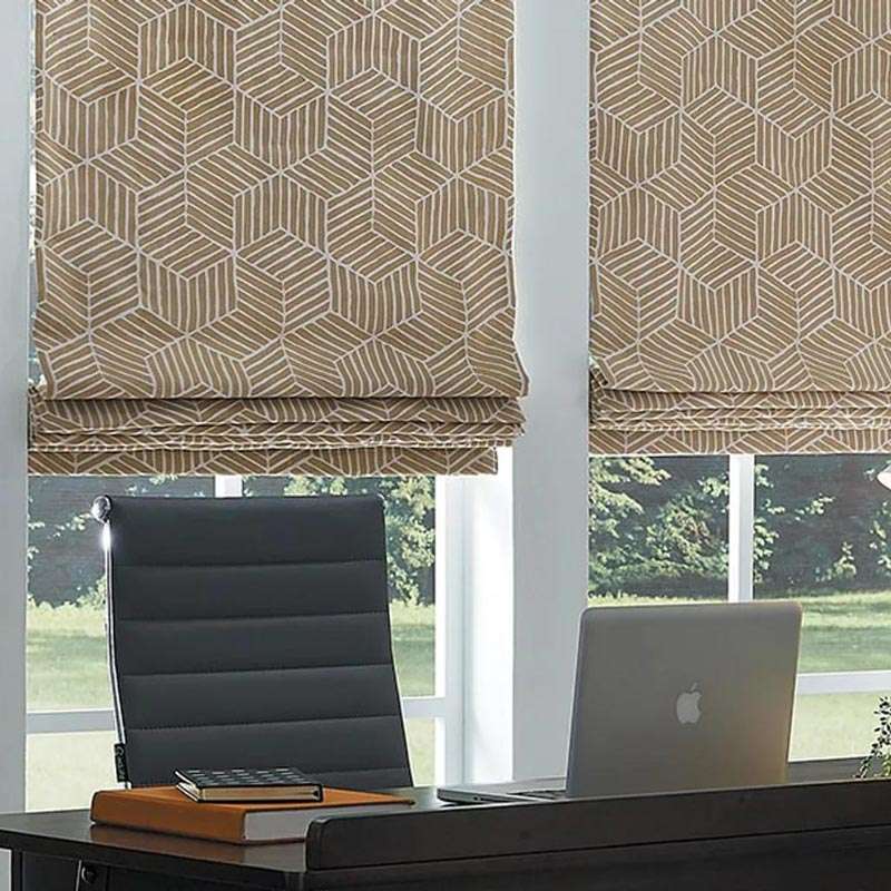 Carole Fabrics Roman Shades installed by Holley’s Home Interior in College Station.