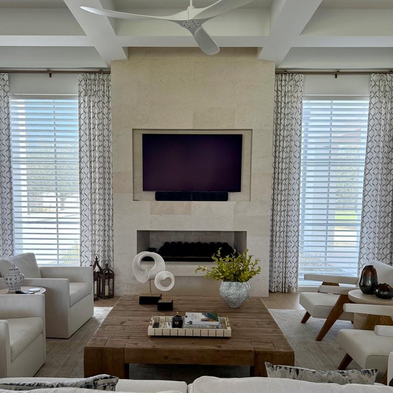 Custom window treatments and drapery by Holley’s Home Interior in College Station.